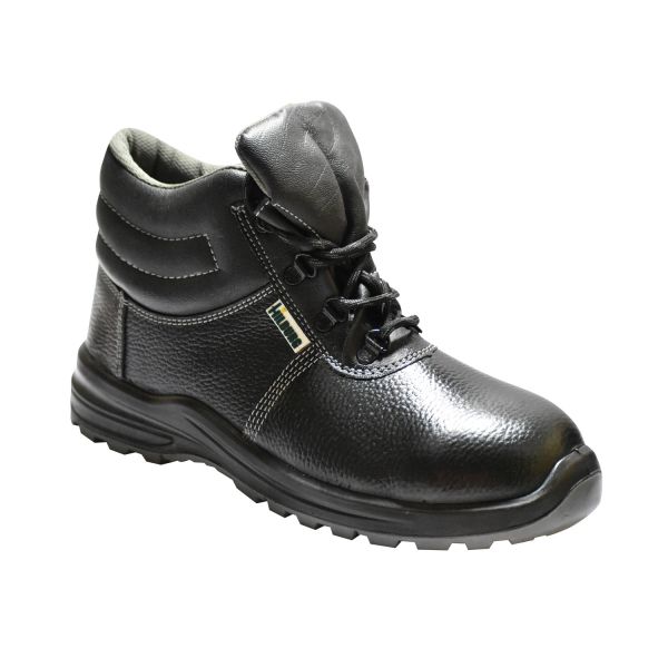 Ajanta Hillburg High Ankle Double Density Safety Shoe Black IS0036