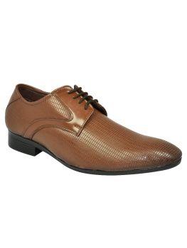 Ajanta Men Tan Formal Shoe with Textured Upper DB0520