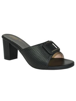 Ajanta Women Black Block Heel Open Toe Sandal ML0857