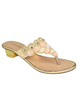 Ajanta Rosegold Embelished Party & Wedding Sandal for Women BL1535