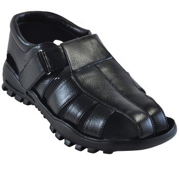 Ajanta Men's Classy Sandal Slipper - Black BF0112-8