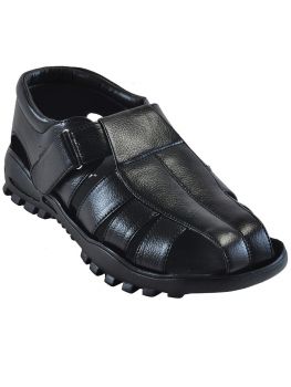 Ajanta Men's Classy Sandal Slipper - Black BF0112