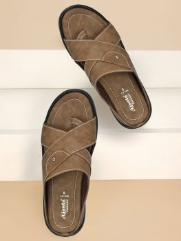 Ajanta Men's Brown Synthetic Leather Sandal CG0846