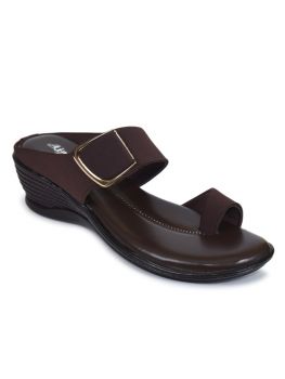 Ajanta Women's Classy Sandal Slippers - Brown