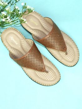 Ajanta Women Tan Flat Sandal EL1002