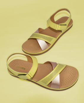 Ajanta Women Yellow Sandal  EL4009