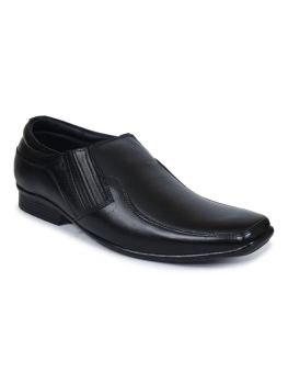 Ajanta Black Color Leather Shoe Slipon Jg1076