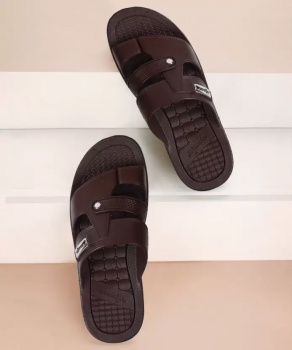 Ajanta Men's Brown Slippers PG0433