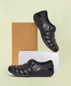 AJANTA Mens Black Sandal PG0455