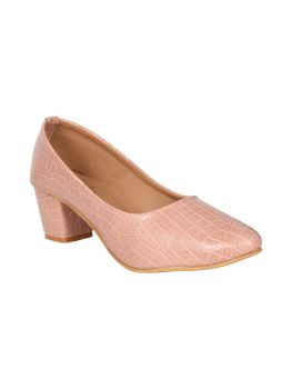 Ajanta Peach Color Synthetic Shoe Sl0745