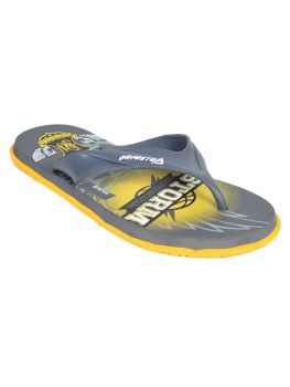 Impakto Men's Flip Flops - Grey/Yellow