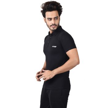 Impakto Men's Dry Fit Polo T-shirt -Black
